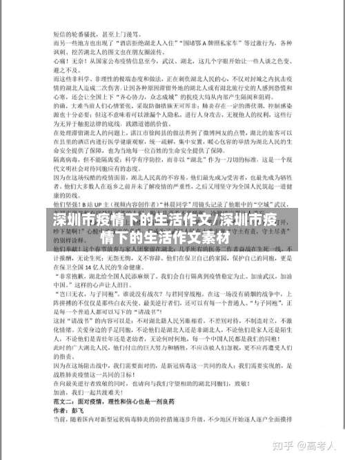 深圳市疫情下的生活作文/深圳市疫情下的生活作文素材