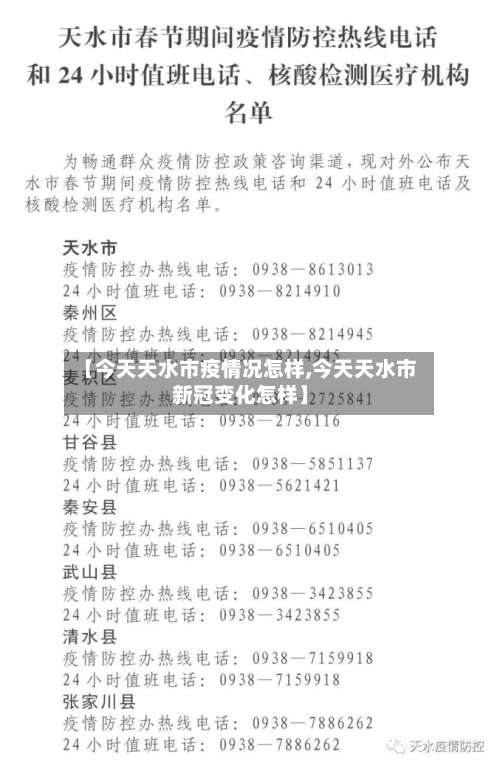 【今天天水市疫情况怎样,今天天水市新冠变化怎样】