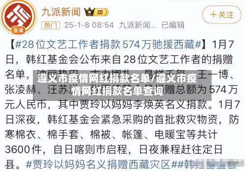 遵义市疫情网红捐款名单/遵义市疫情网红捐款名单查询-第2张图片
