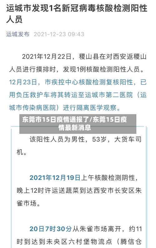 东莞市15日疫情通报了/东莞15日疫情最新消息