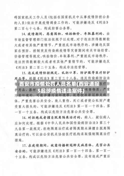 西安市疫情处罚人员名单(西安通报5起涉疫情违法案件)-第2张图片