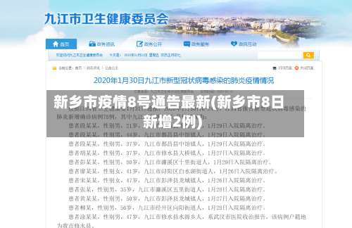 新乡市疫情8号通告最新(新乡市8日新增2例)