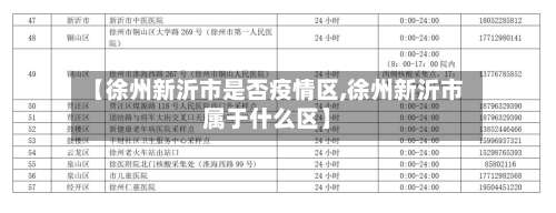 【徐州新沂市是否疫情区,徐州新沂市属于什么区】