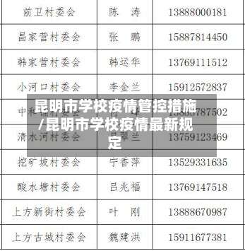 昆明市学校疫情管控措施/昆明市学校疫情最新规定