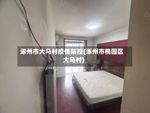 涿州市大马村疫情防控(涿州市桃园区大马村)