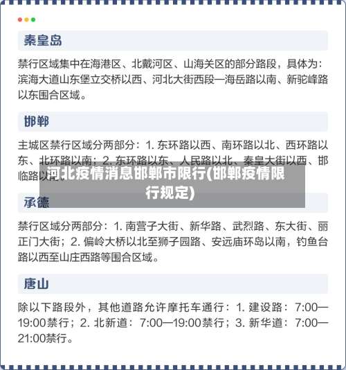 河北疫情消息邯郸市限行(邯郸疫情限行规定)-第2张图片