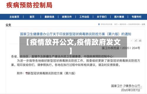 【疫情放开公文,疫情政府发文】-第2张图片