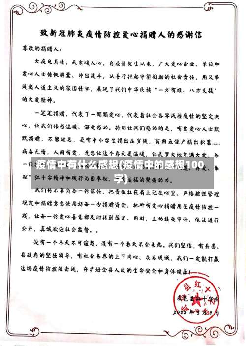 疫情中有什么感想(疫情中的感想100字)