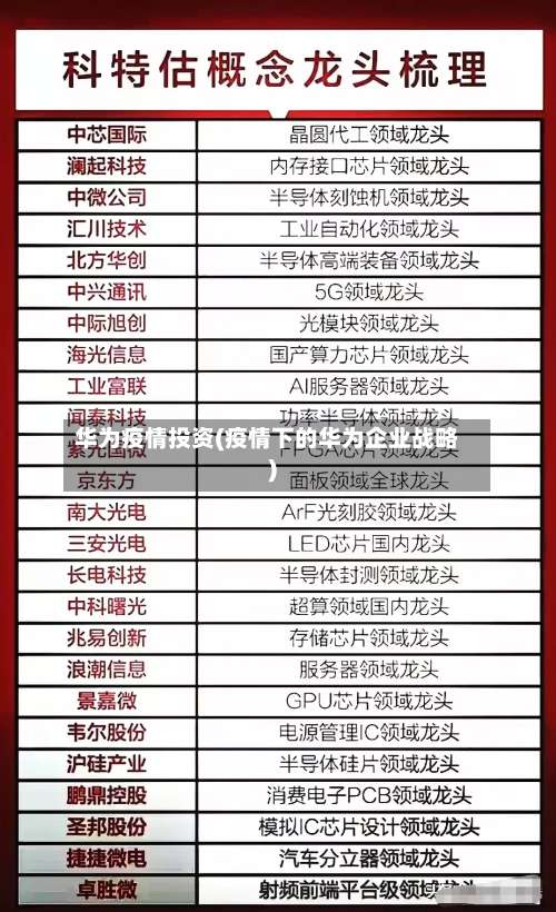 华为疫情投资(疫情下的华为企业战略)