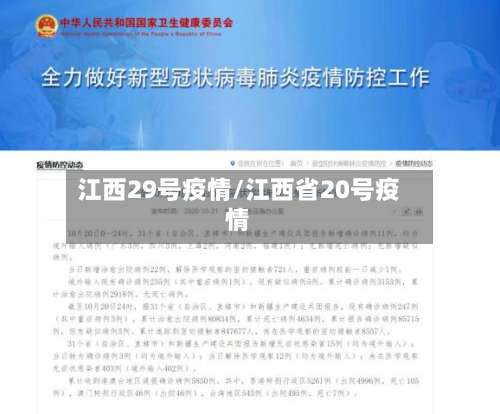 江西29号疫情/江西省20号疫情