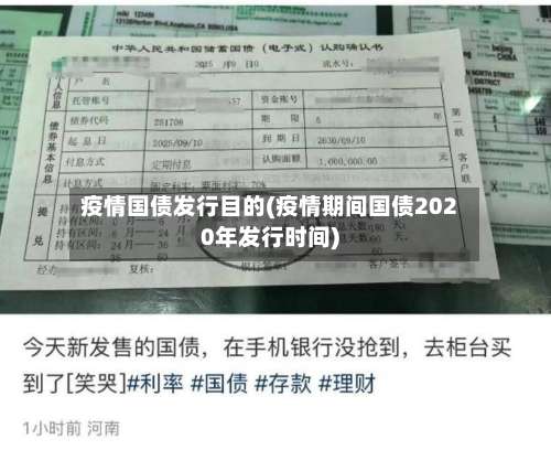 疫情国债发行目的(疫情期间国债2020年发行时间)-第2张图片