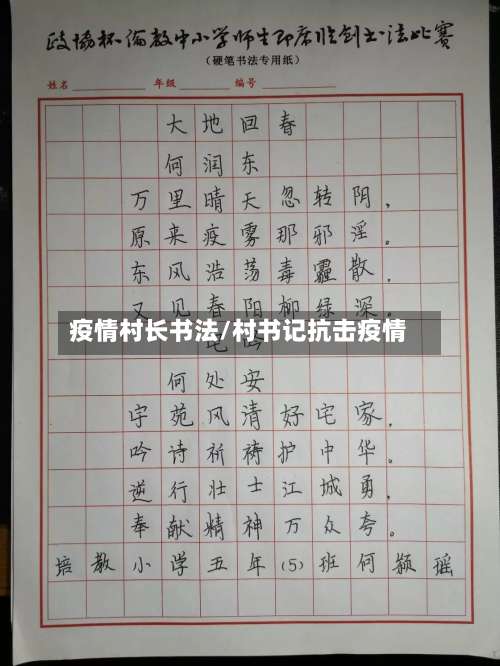 疫情村长书法/村书记抗击疫情