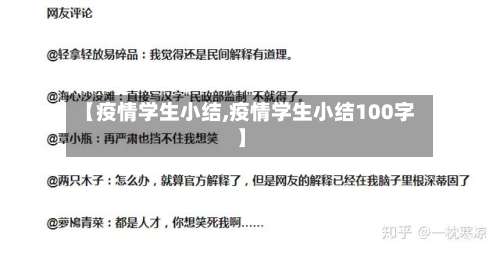 【疫情学生小结,疫情学生小结100字】