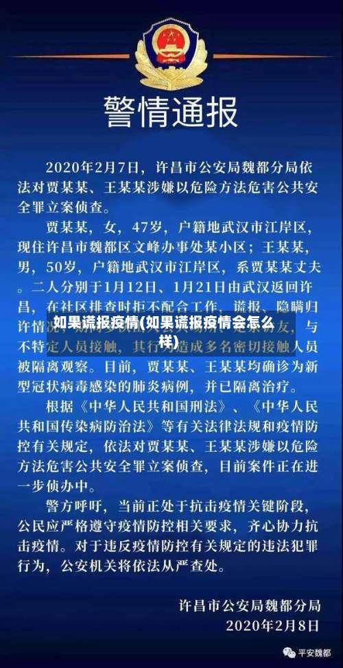 如果谎报疫情(如果谎报疫情会怎么样)