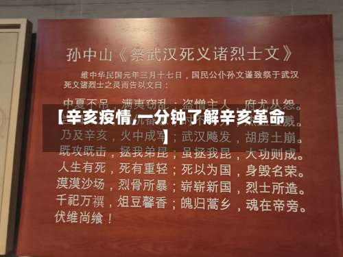 【辛亥疫情,一分钟了解辛亥革命】