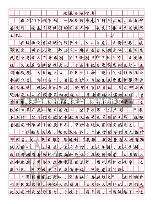 有关当前疫情/有关当前疫情的作文