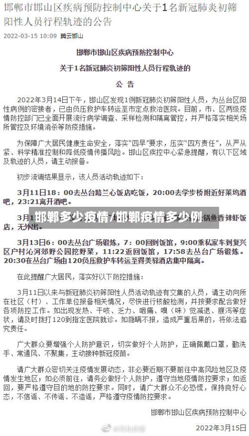 邯郸多少疫情/邯郸疫情多少例
