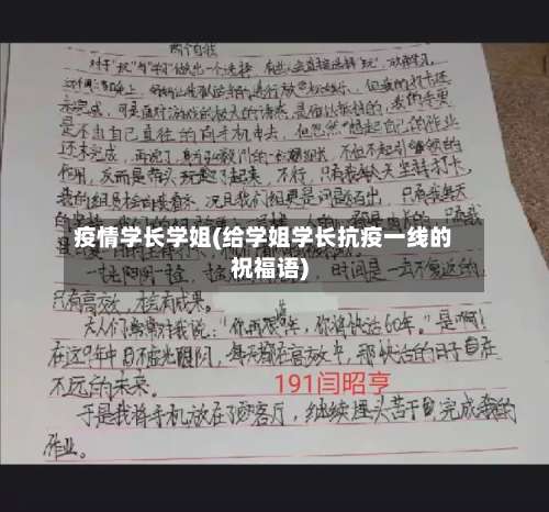 疫情学长学姐(给学姐学长抗疫一线的祝福语)